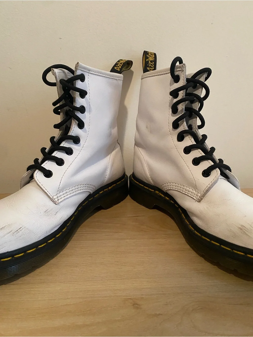 Dr. Martens 1460 White Leather Combat Boots Women’s Size 8